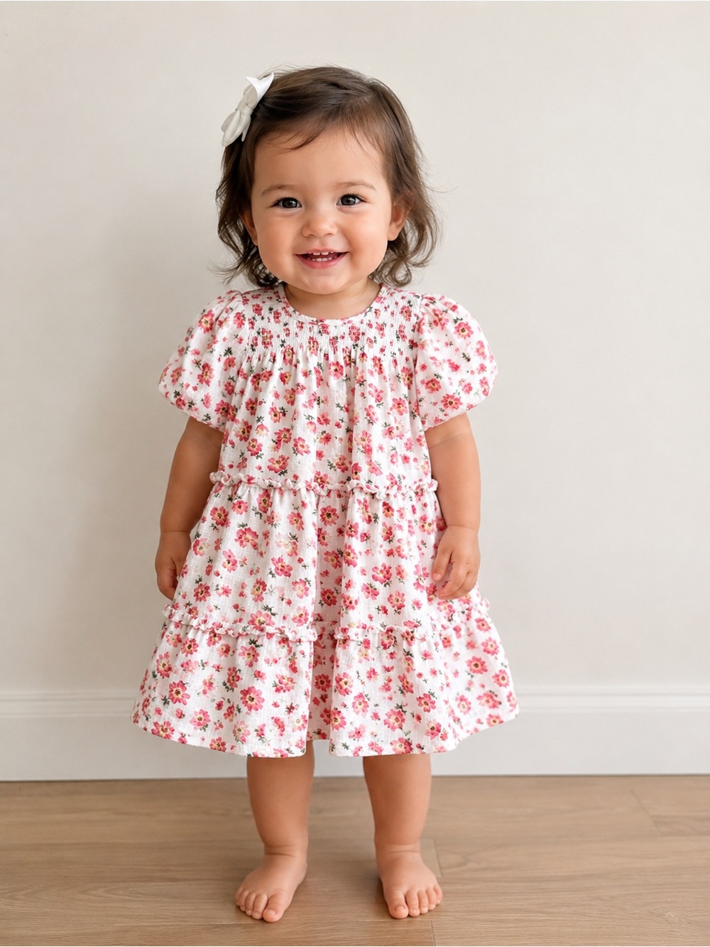 Ralph Lauren Pink Floral Cotton Dress Size 24M
